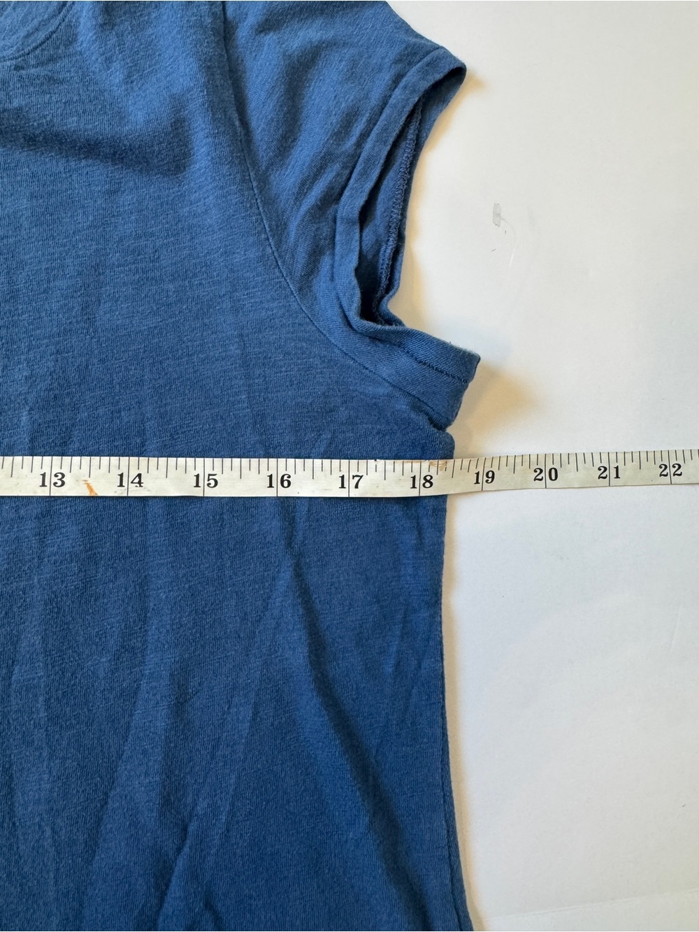 Eileen Fisher Organic Cotton Blue Cap Sleeve Tee Top Size PM Petite NWOT - Picture 4 of 6